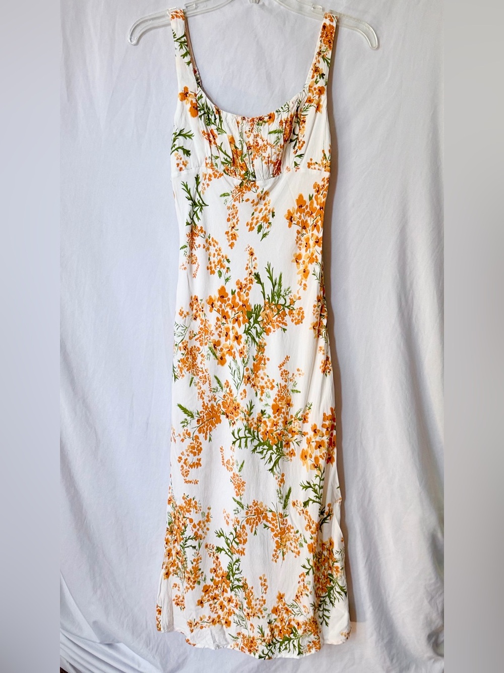 Sweet Pot Orange Floral Dress